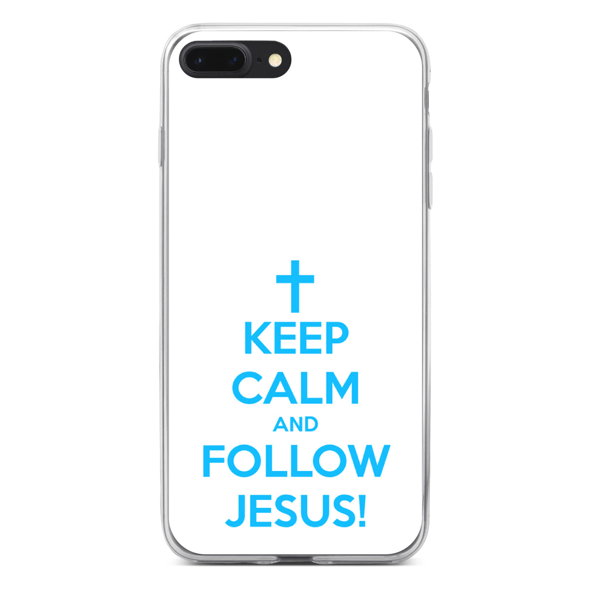 Keep Calm and Follow Jesus Clear Shockproof iPhone Case, view 6