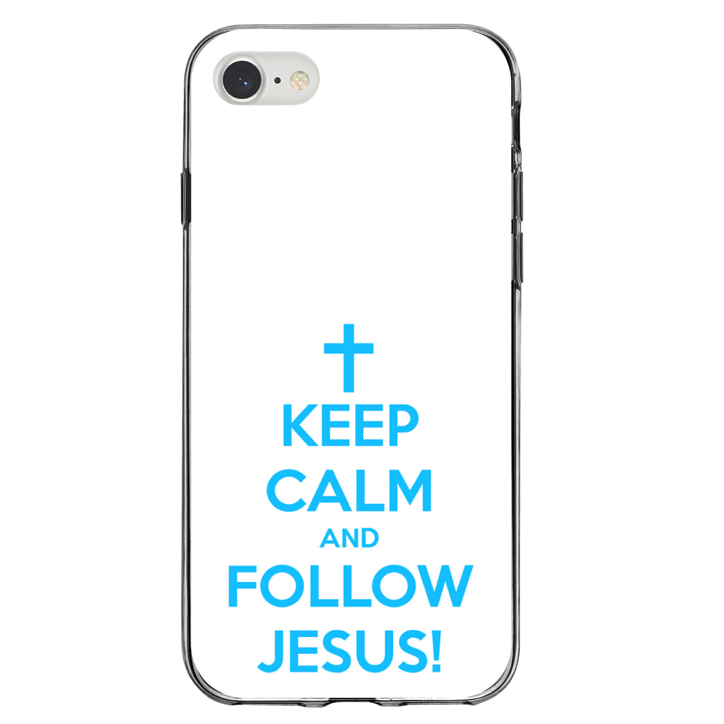 Keep Calm and Follow Jesus Clear Shockproof iPhone Case, view 5
