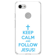 DistinctInk® Clear Shockproof Hybrid Case for Apple iPhone / Samsung Galaxy / Google Pixel - Keep Calm and Follow Jesus