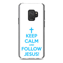 DistinctInk® Clear Shockproof Hybrid Case for Apple iPhone / Samsung Galaxy / Google Pixel - Keep Calm and Follow Jesus