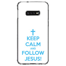 DistinctInk® Clear Shockproof Hybrid Case for Apple iPhone / Samsung Galaxy / Google Pixel - Keep Calm and Follow Jesus