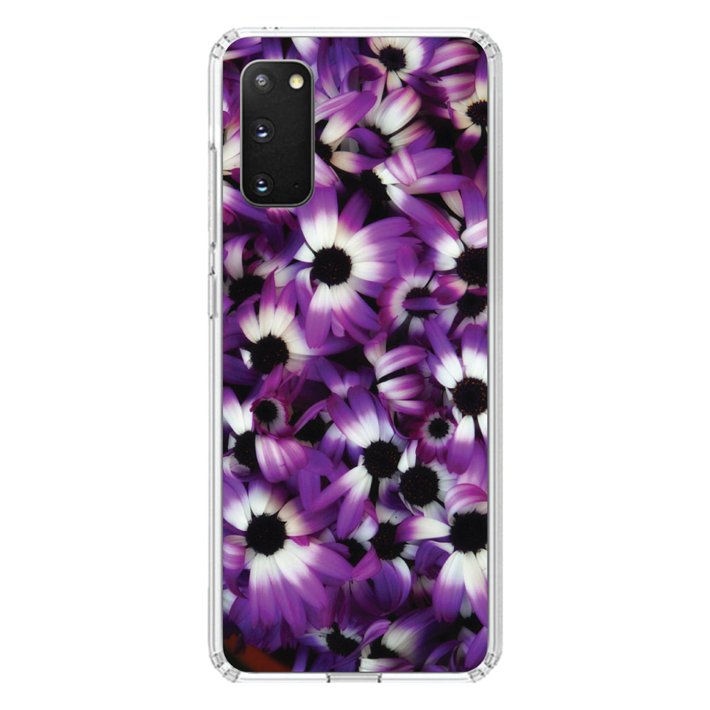 Purple White Black Flowers Clear Shockproof iPhone Case, view 15