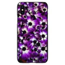 DistinctInk® Hard Plastic Snap-On Case for Apple iPhone or Samsung Galaxy - Purple White Black Flowers