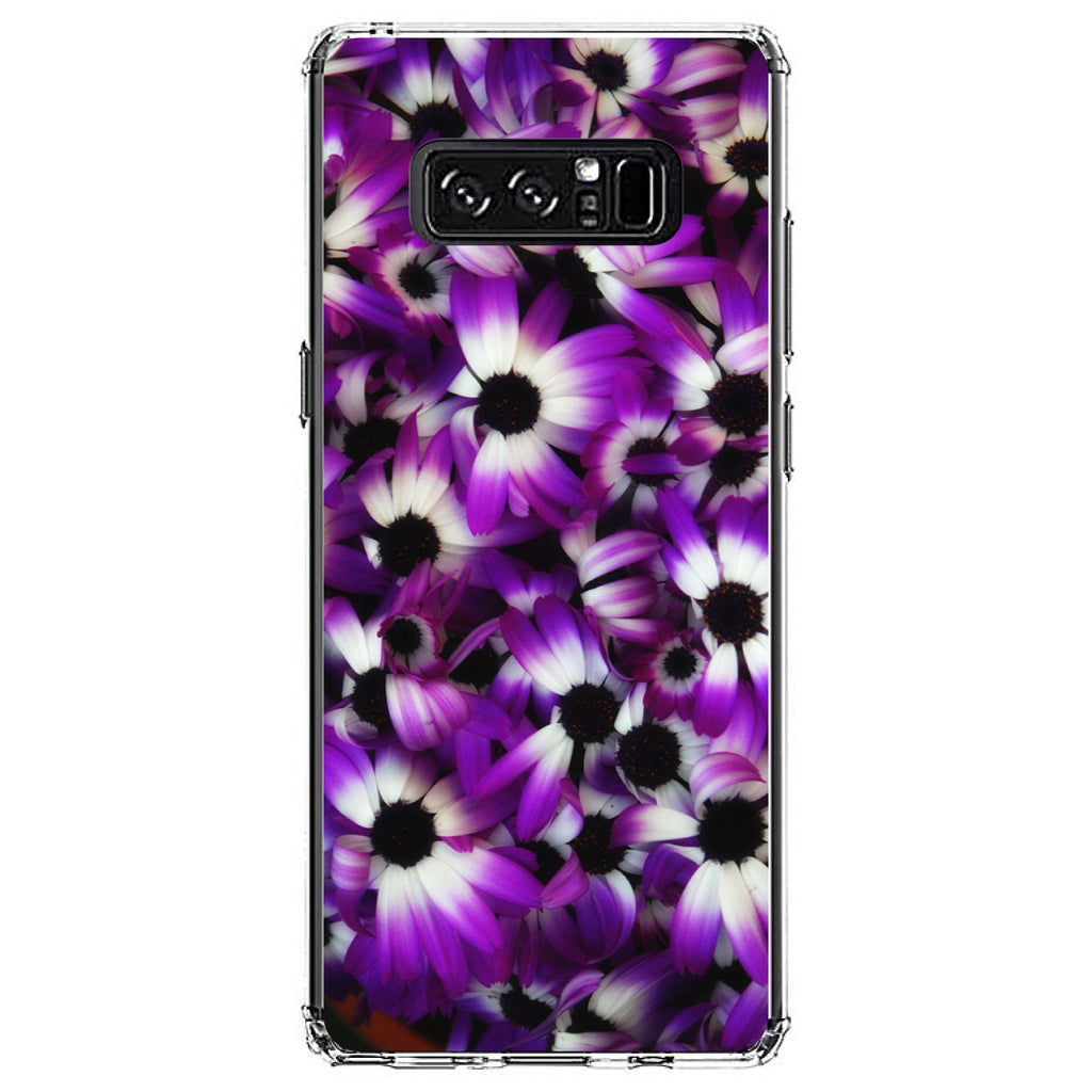 Purple White Black Flowers Clear Shockproof iPhone Case, view 12