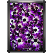 DistinctInk™ OtterBox Defender Series Case for Apple iPad / iPad Pro / iPad Air / iPad Mini - Purple White Black Flowers