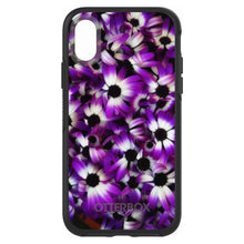 DistinctInk™ OtterBox Symmetry Series Case for Apple iPhone / Samsung Galaxy / Google Pixel - Purple White Black Flowers