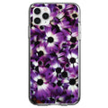 Purple White Black Flowers Clear Shockproof iPhone Case