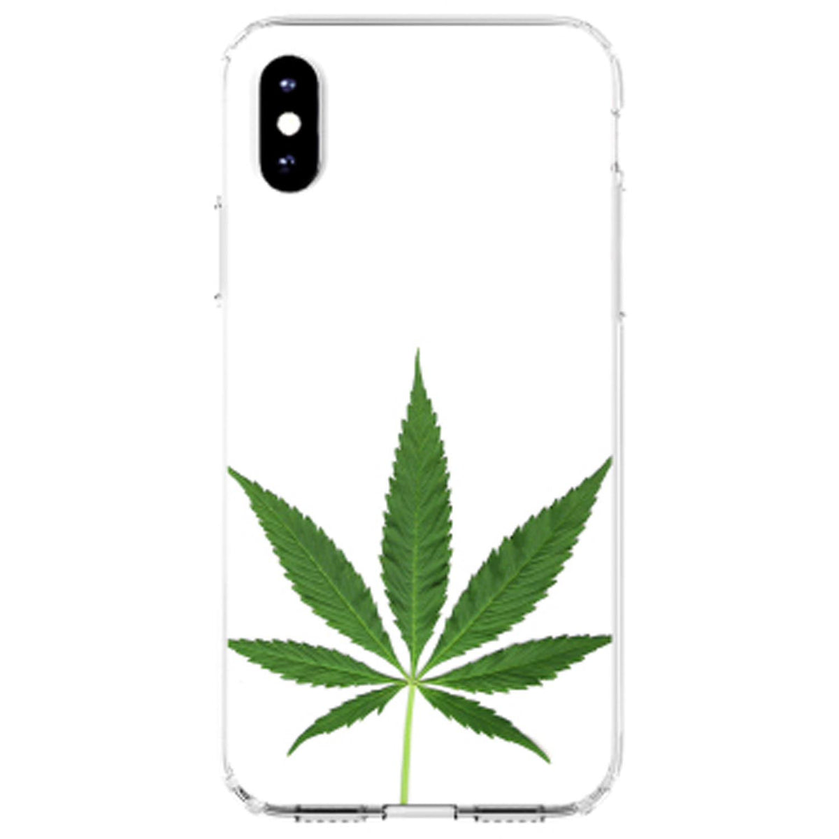 Marijuana Leaf Photo Clear Shockproof iPhone Case, view 2