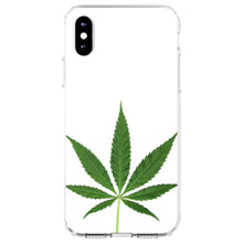 DistinctInk® Clear Shockproof Hybrid Case for Apple iPhone / Samsung Galaxy / Google Pixel - Marijuana Leaf Photo