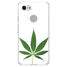 DistinctInk® Clear Shockproof Hybrid Case for Apple iPhone / Samsung Galaxy / Google Pixel - Marijuana Leaf Photo
