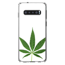 DistinctInk® Clear Shockproof Hybrid Case for Apple iPhone / Samsung Galaxy / Google Pixel - Marijuana Leaf Photo