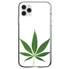 DistinctInk® Clear Shockproof Hybrid Case for Apple iPhone / Samsung Galaxy / Google Pixel - Marijuana Leaf Photo