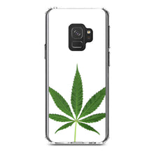 DistinctInk® Clear Shockproof Hybrid Case for Apple iPhone / Samsung Galaxy / Google Pixel - Marijuana Leaf Photo