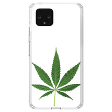 DistinctInk® Clear Shockproof Hybrid Case for Apple iPhone / Samsung Galaxy / Google Pixel - Marijuana Leaf Photo