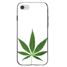 DistinctInk® Clear Shockproof Hybrid Case for Apple iPhone / Samsung Galaxy / Google Pixel - Marijuana Leaf Photo