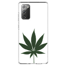 DistinctInk® Clear Shockproof Hybrid Case for Apple iPhone / Samsung Galaxy / Google Pixel - Marijuana Leaf Drawing
