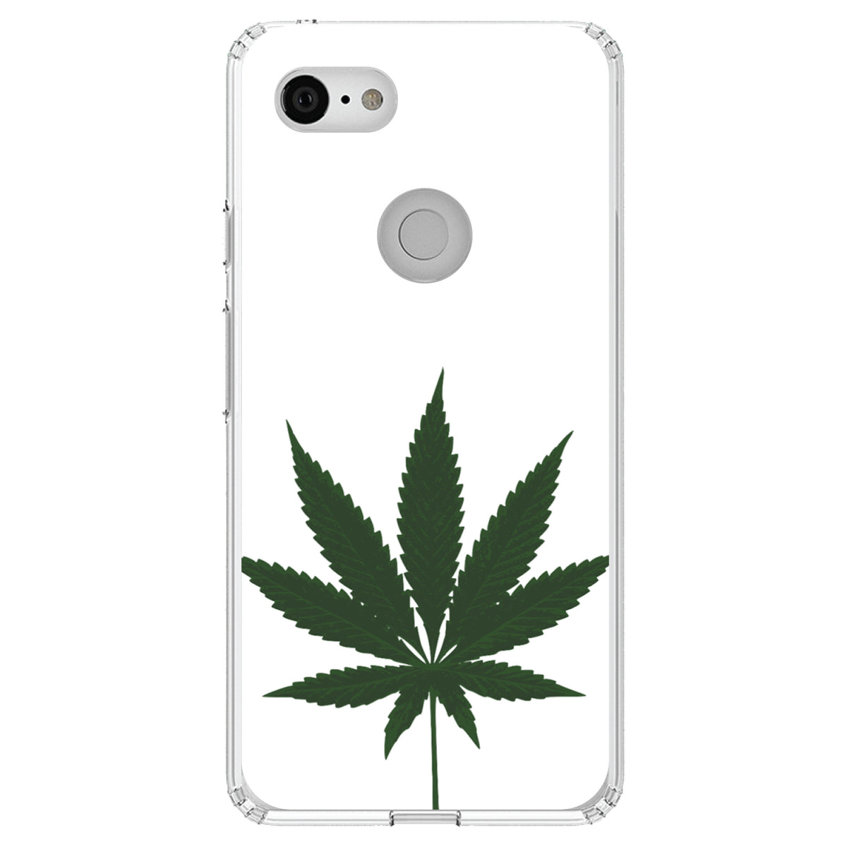 Marijuana Leaf Drawing Clear Shockproof iPhone Case, view 21