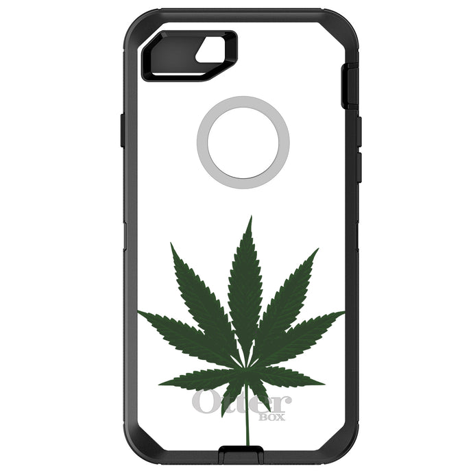 DistinctInk™ OtterBox Defender Series Case for Apple iPhone / Samsung Galaxy / Google Pixel - Marijuana Leaf Drawing