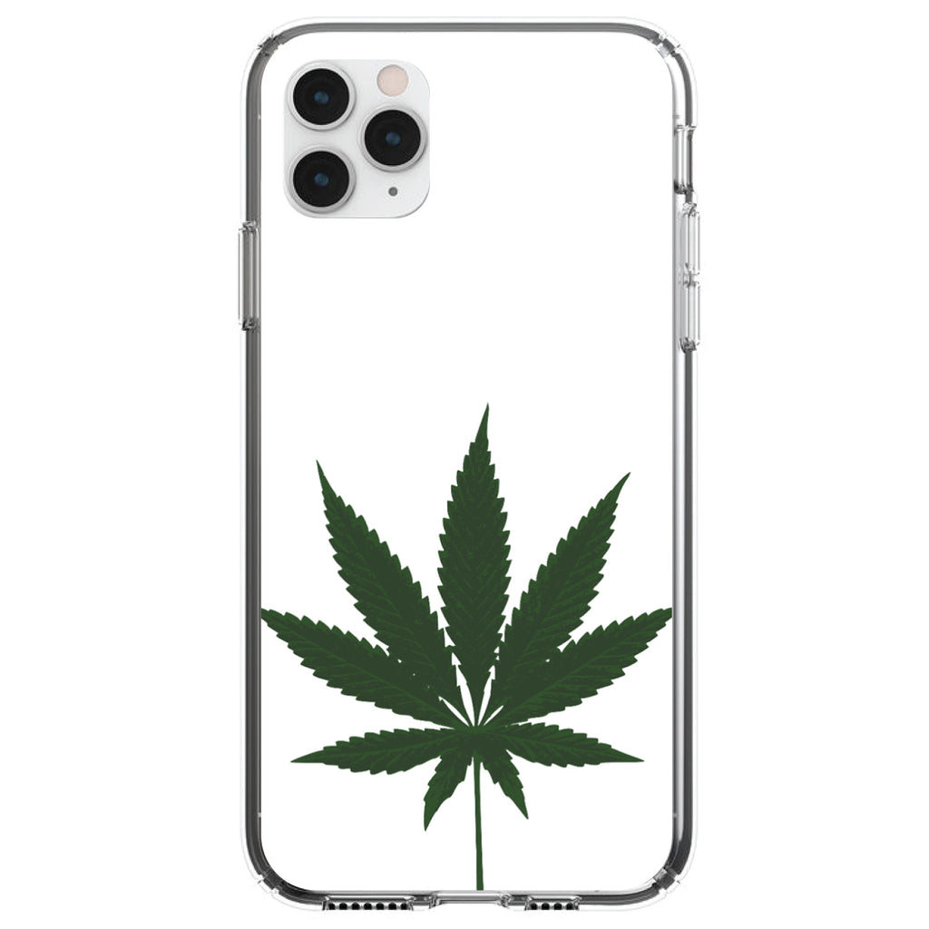 Marijuana Leaf Drawing Clear Shockproof iPhone Case