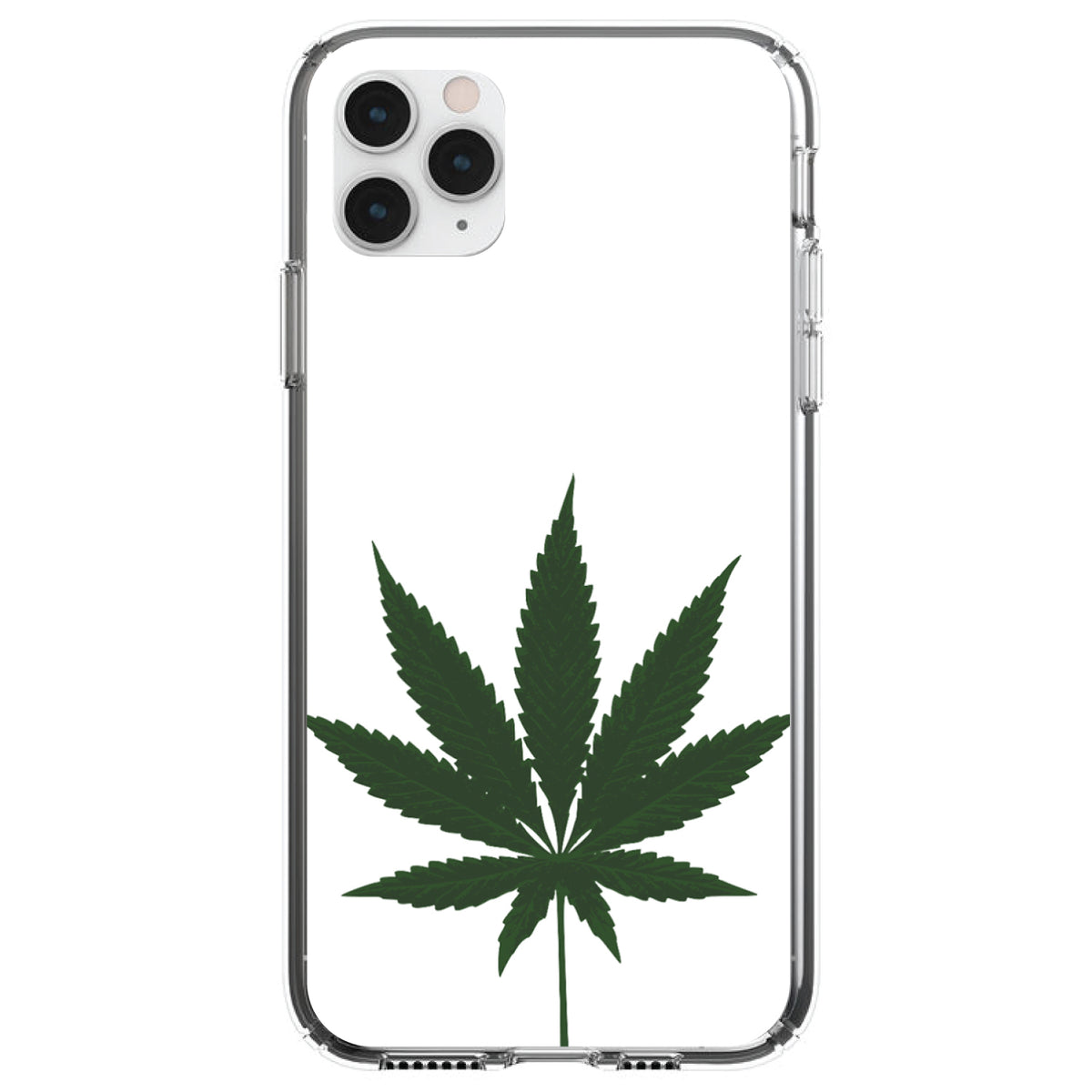 Marijuana Leaf Drawing Clear Shockproof iPhone Case