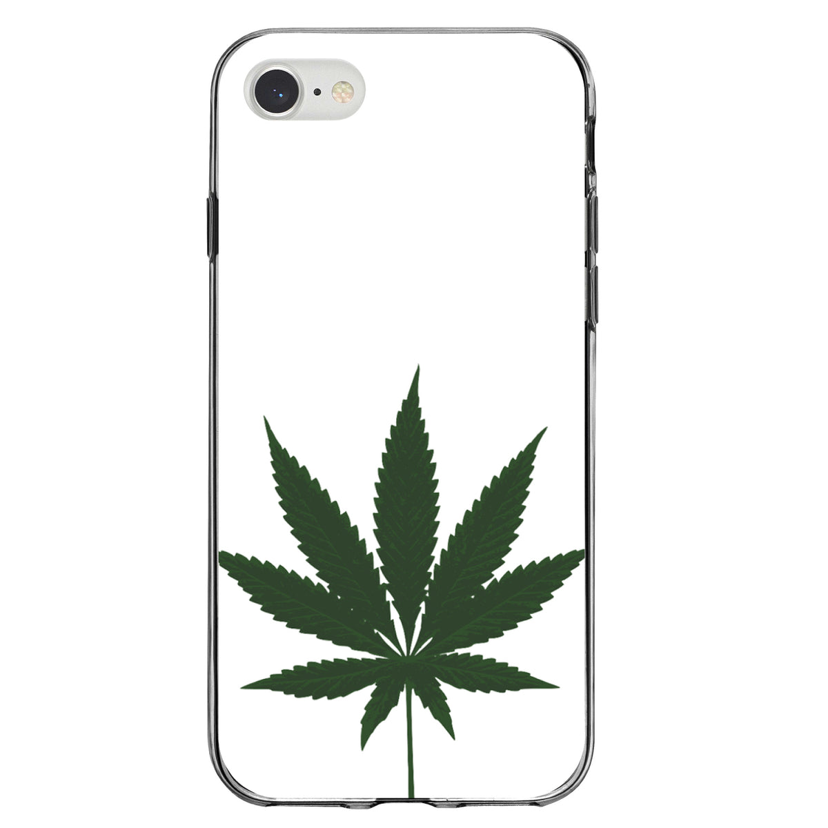 Marijuana Leaf Drawing Clear Shockproof iPhone Case, view 5