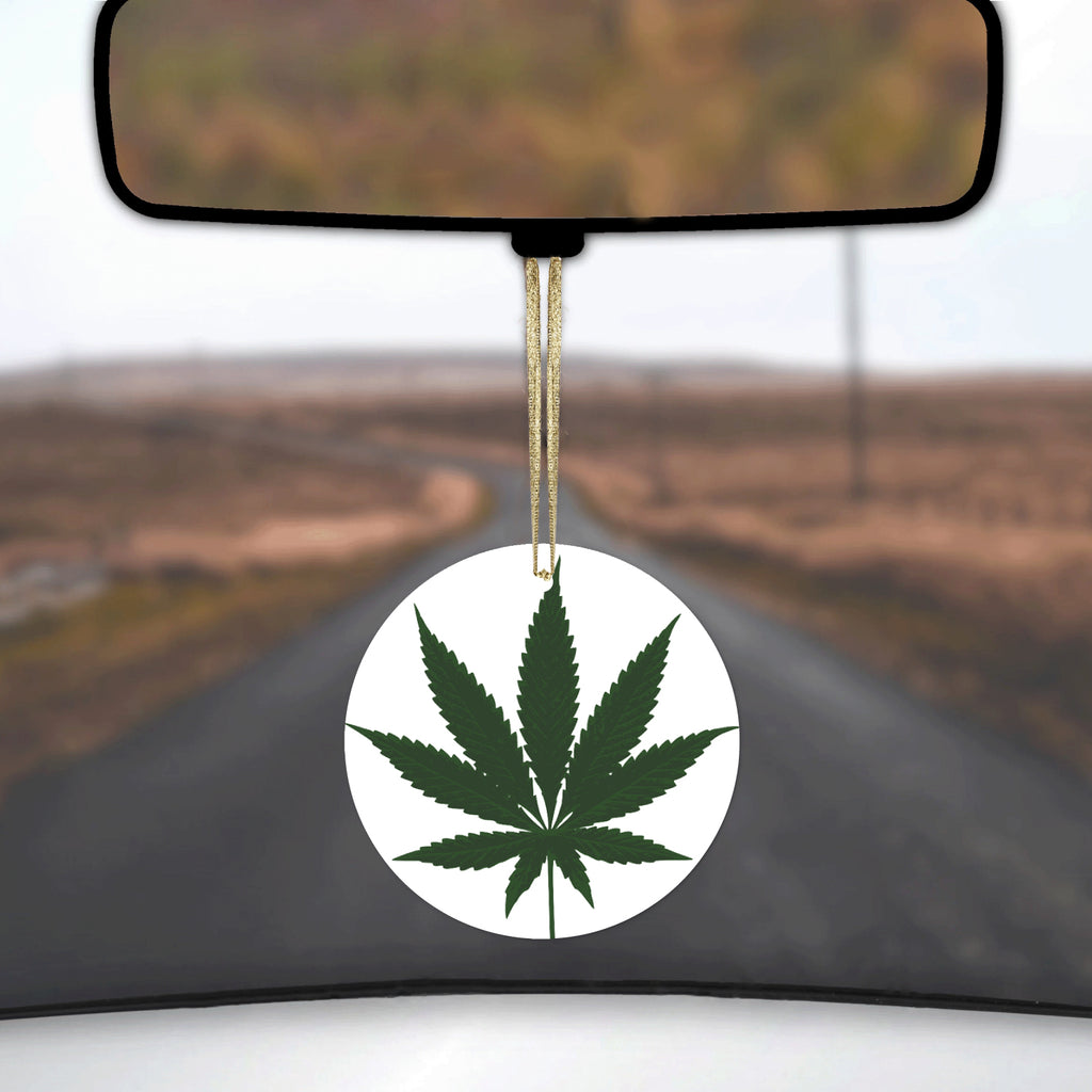 Marijuana Leaf Drawing Ceramic Ornament, view 3