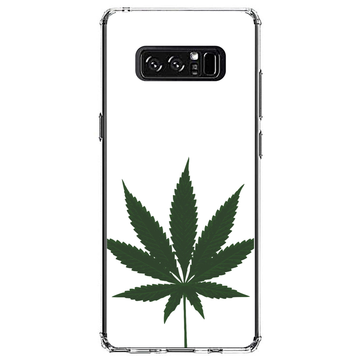 Marijuana Leaf Drawing Clear Shockproof iPhone Case, view 12