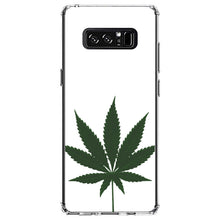 DistinctInk® Clear Shockproof Hybrid Case for Apple iPhone / Samsung Galaxy / Google Pixel - Marijuana Leaf Drawing