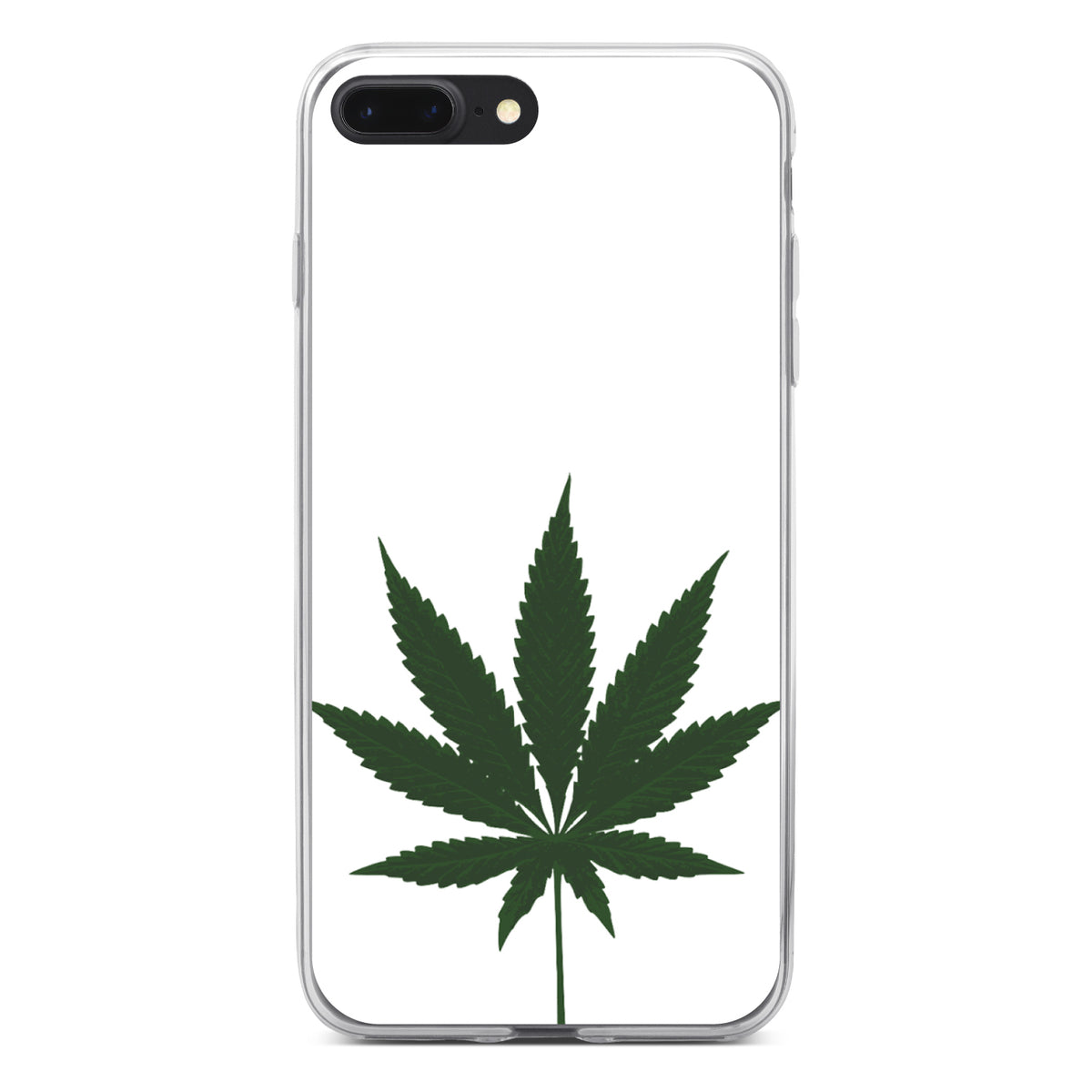 Marijuana Leaf Drawing Clear Shockproof iPhone Case, view 6