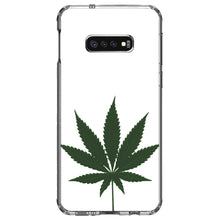 DistinctInk® Clear Shockproof Hybrid Case for Apple iPhone / Samsung Galaxy / Google Pixel - Marijuana Leaf Drawing
