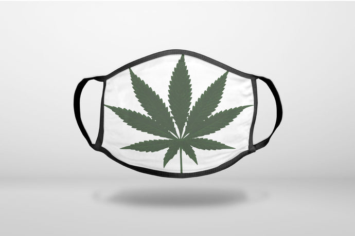 Marijuana Leaf Drawing - 3-Ply Reusable Soft Face Mask Covering, Unisex, Cotton Inner Layer