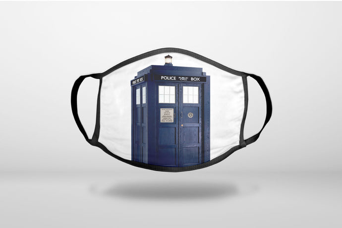 TARDIS Police Call Box - 3-Ply Reusable Soft Face Mask Covering, Unisex, Cotton Inner Layer