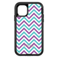 Purple Teal Chevron Stripes OtterBox Defender Case for iPhone & Galaxy, view 2