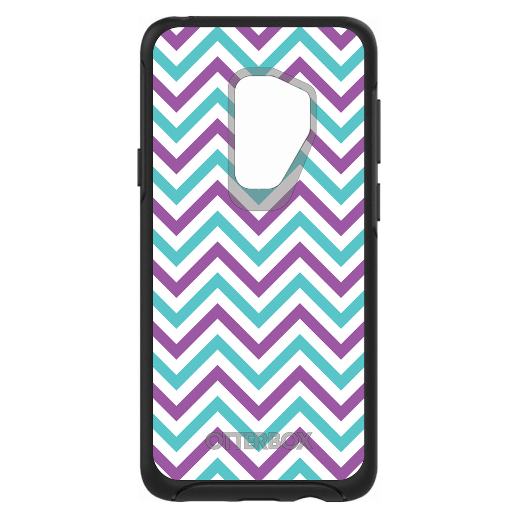 Purple Teal Chevron Stripes OtterBox Symmetry Case for iPhone & Galaxy, view 9