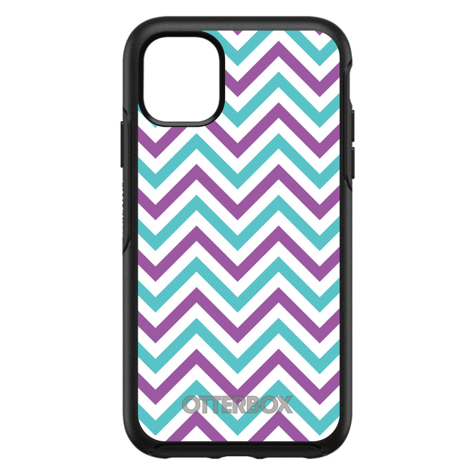 DistinctInk™ OtterBox Symmetry Series Case for Apple iPhone / Samsung Galaxy / Google Pixel - Purple Teal Chevron Stripes