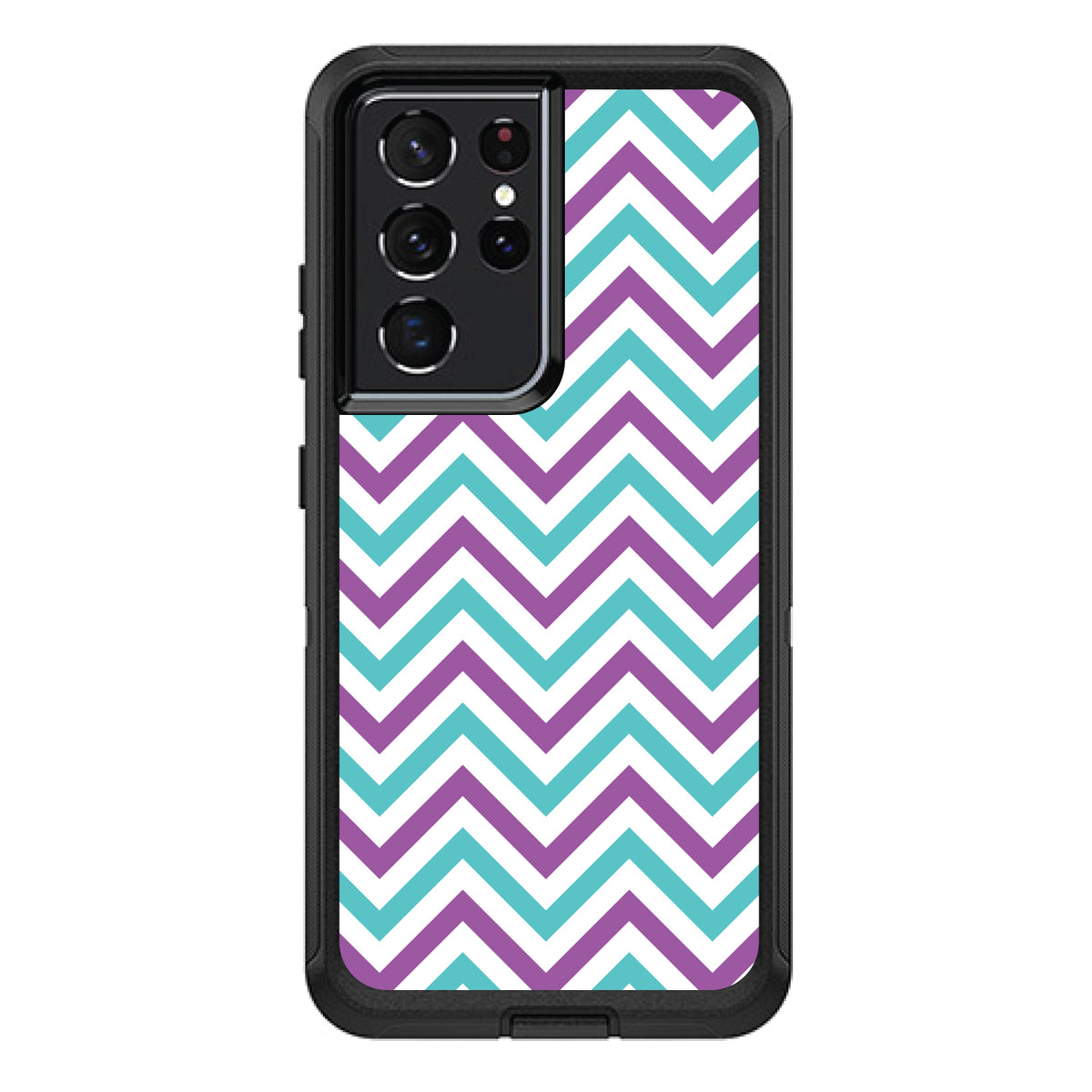 Purple Teal Chevron Stripes OtterBox Defender Case for iPhone & Galaxy, view 7