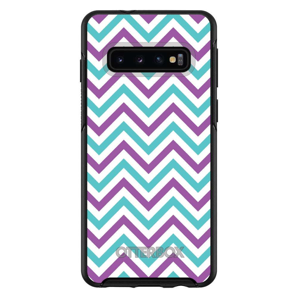 Purple Teal Chevron Stripes OtterBox Symmetry Case for iPhone & Galaxy, view 6