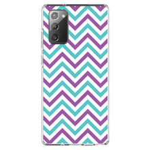 DistinctInk® Clear Shockproof Hybrid Case for Apple iPhone / Samsung Galaxy / Google Pixel - Purple Teal Chevron Stripes