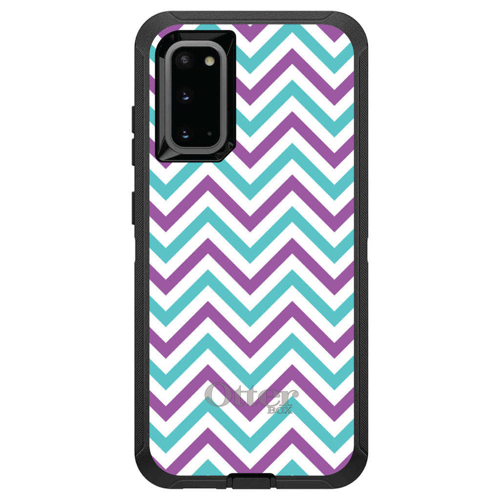 Purple Teal Chevron Stripes OtterBox Defender Case for iPhone & Galaxy, view 8