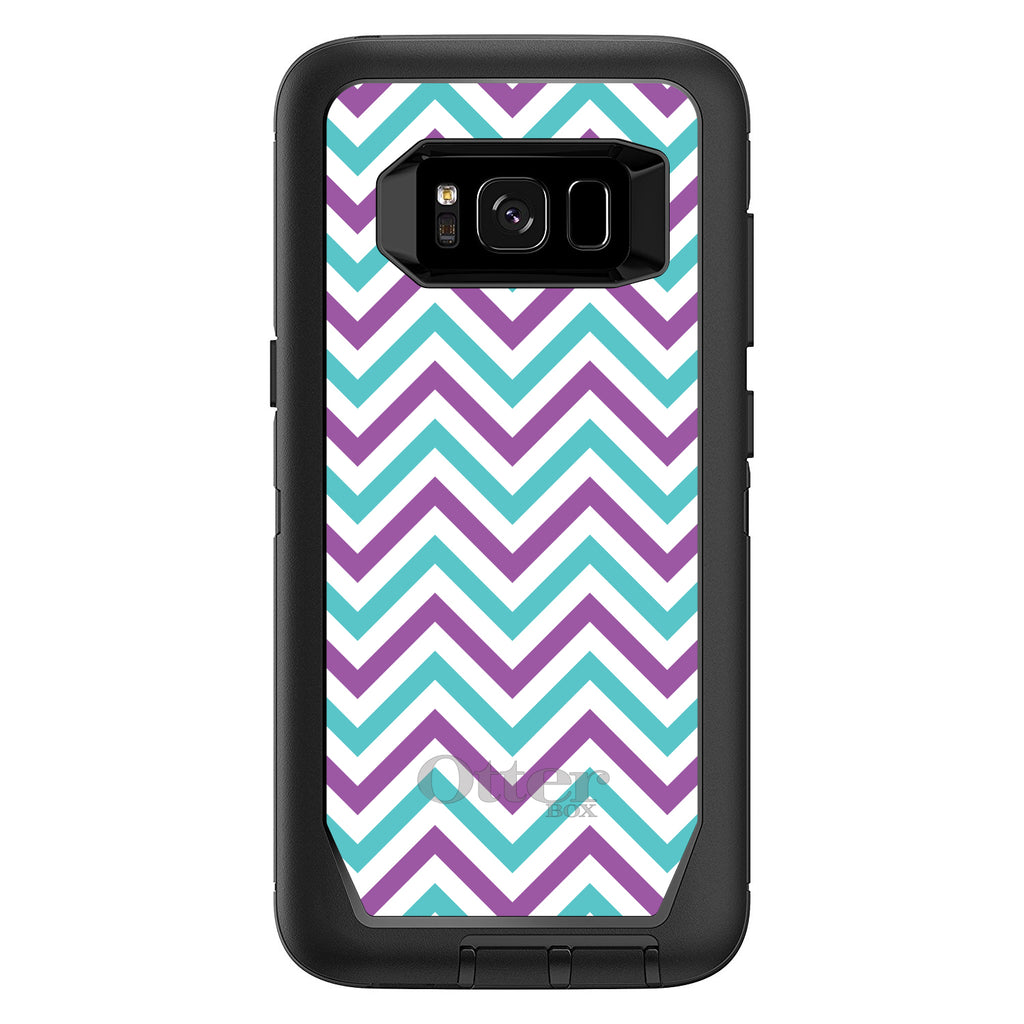 Purple Teal Chevron Stripes OtterBox Defender Case for iPhone & Galaxy, view 12