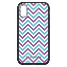 DistinctInk™ OtterBox Symmetry Series Case for Apple iPhone / Samsung Galaxy / Google Pixel - Purple Teal Chevron Stripes