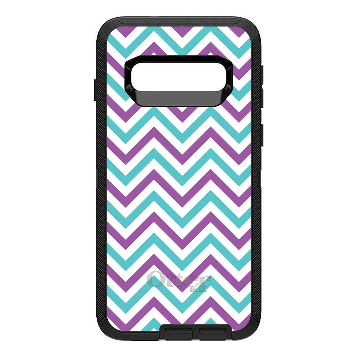 Purple Teal Chevron Stripes OtterBox Defender Case for iPhone & Galaxy, view 9