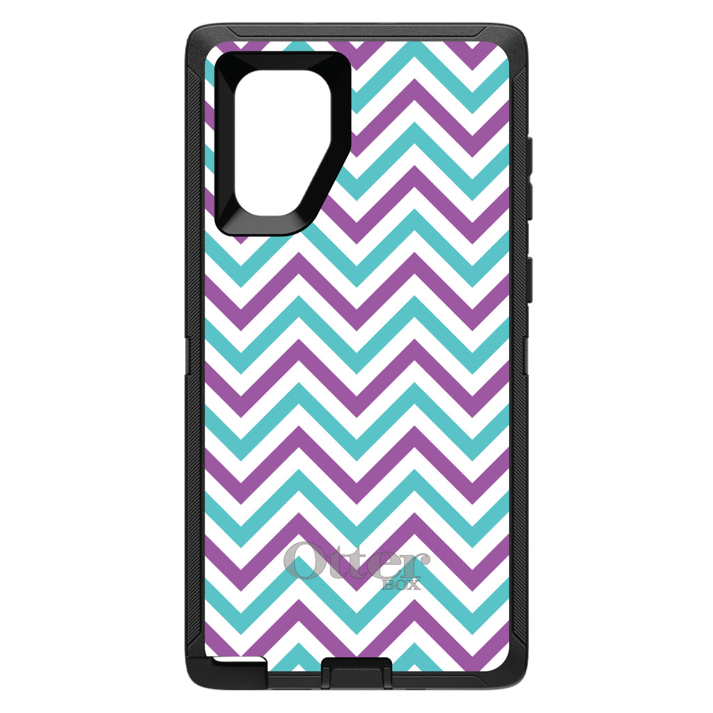 Purple Teal Chevron Stripes OtterBox Defender Case for iPhone & Galaxy, view 14