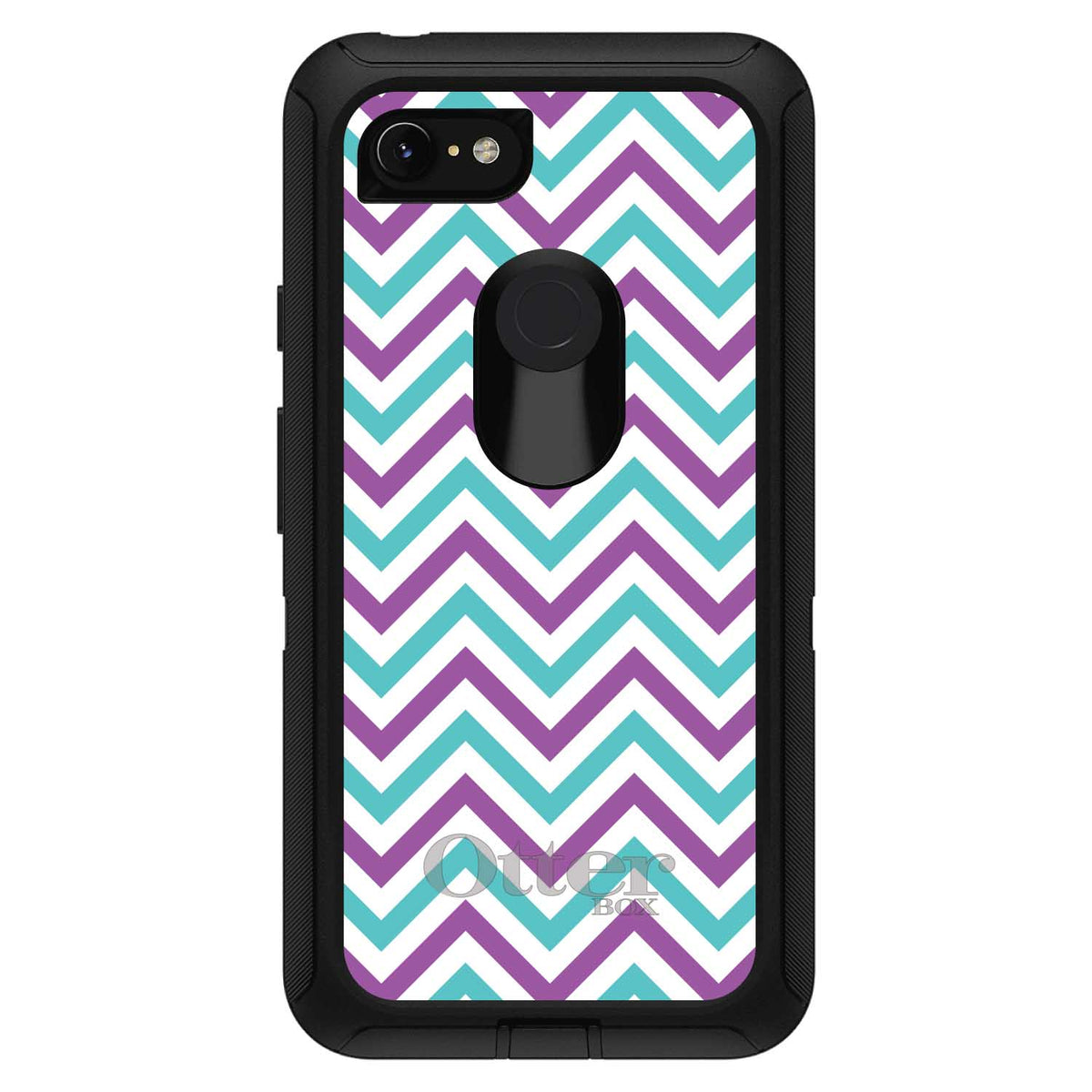 Purple Teal Chevron Stripes OtterBox Defender Case for iPhone & Galaxy, view 18