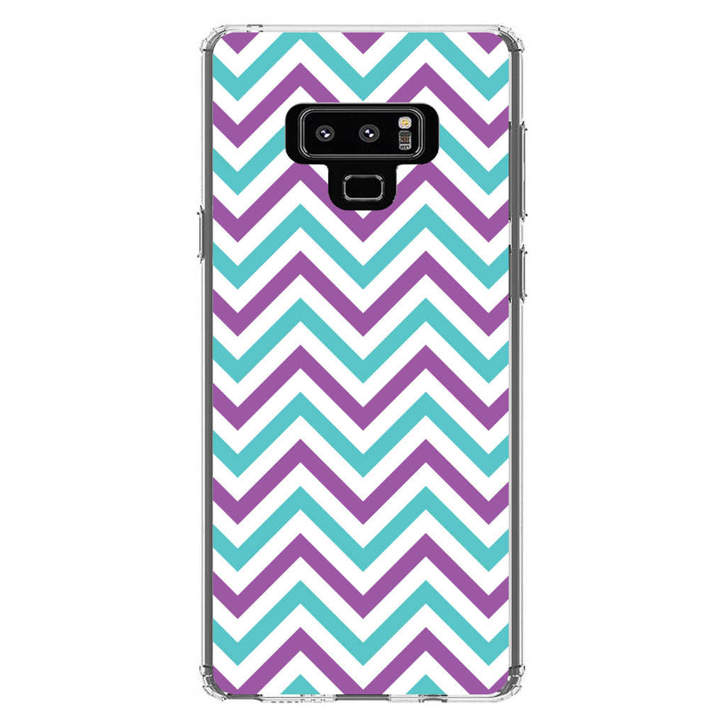 Purple Teal Chevron Stripes Clear Shockproof iPhone Case, view 11