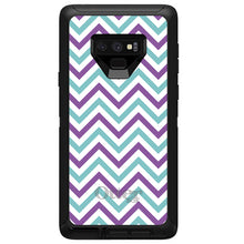 DistinctInk™ OtterBox Defender Series Case for Apple iPhone / Samsung Galaxy / Google Pixel - Purple Teal Chevron Stripes