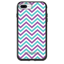 DistinctInk™ OtterBox Symmetry Series Case for Apple iPhone / Samsung Galaxy / Google Pixel - Purple Teal Chevron Stripes