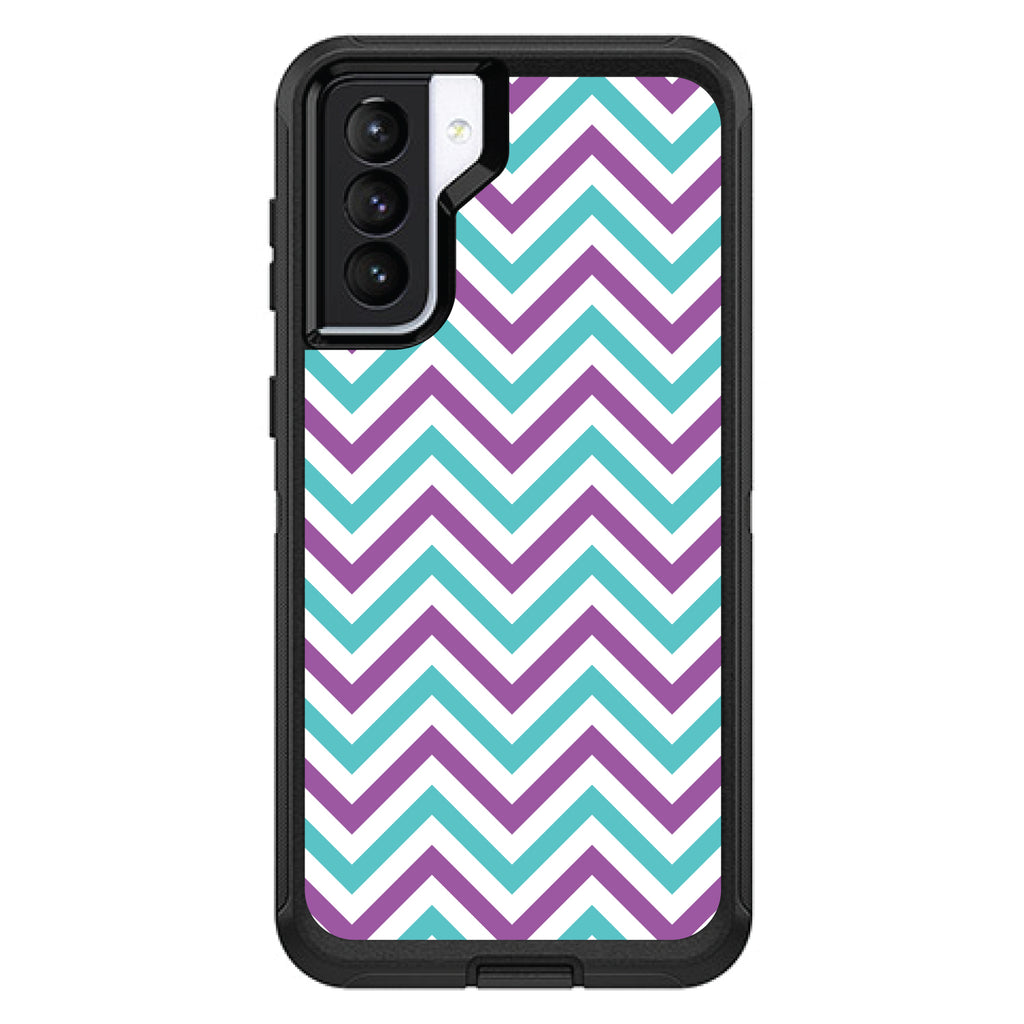 Purple Teal Chevron Stripes OtterBox Defender Case for iPhone & Galaxy, view 6