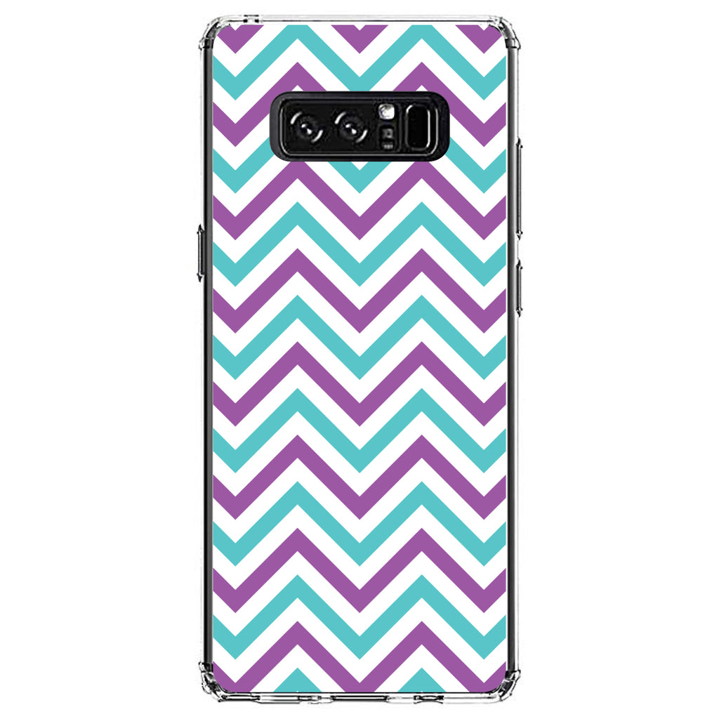 Purple Teal Chevron Stripes Clear Shockproof iPhone Case, view 12