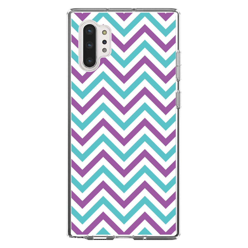 Purple Teal Chevron Stripes Clear Shockproof iPhone Case, view 10